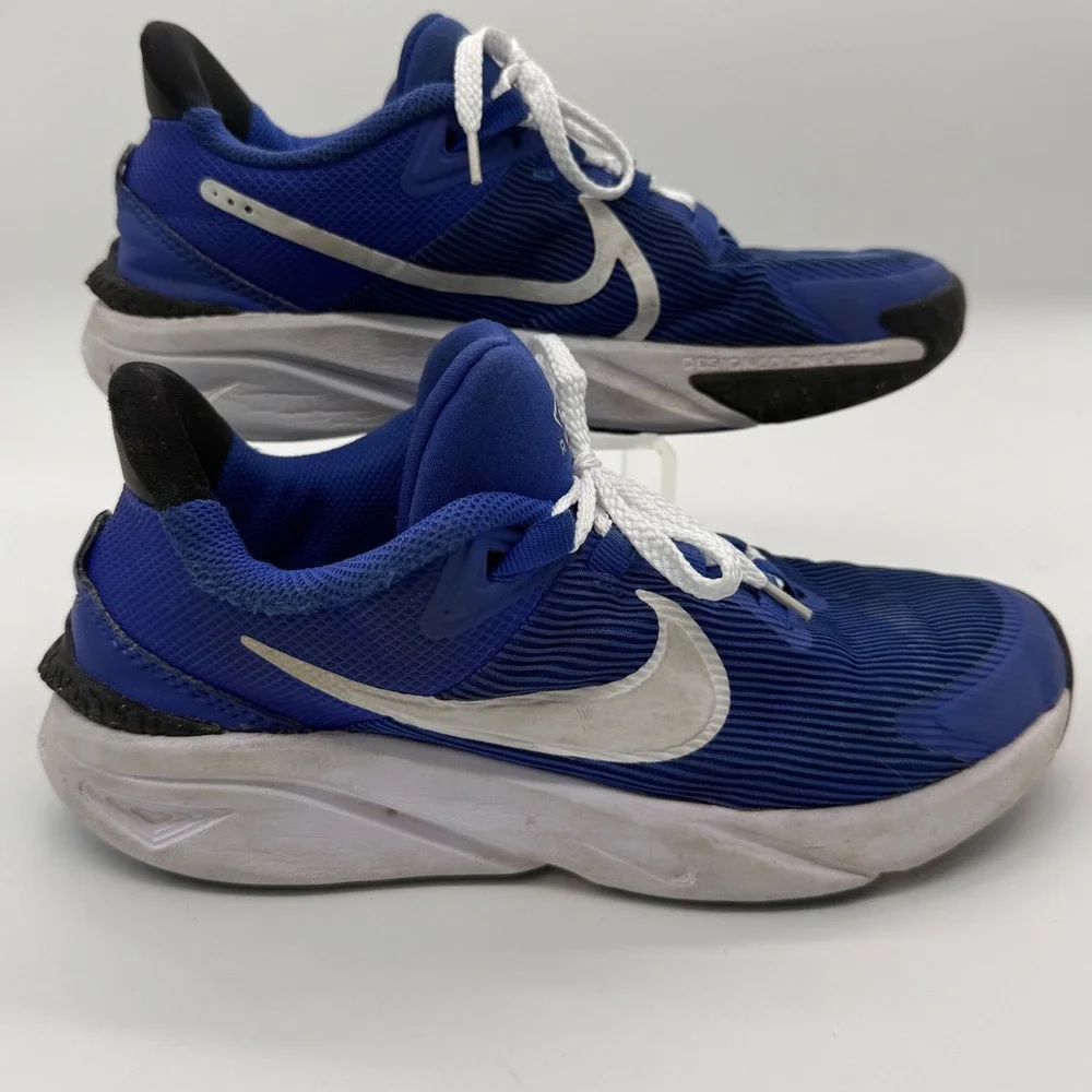 Nike Star Runner 4 Sneakers Kids Size 4Y Blue White Athletic Running Shoes